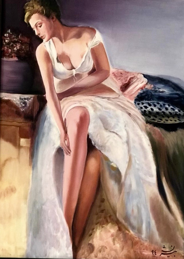 <p>
	Wom<span style="font-size:16px;">an Full of Feeling</span></p>
<div>
	&nbsp;</div>
<div>
	<span style="font-size:16px;">Size: 120 x 70 cm</span></div>
<div>
	&nbsp;</div>
<div>
	<span style="font-size:16px;">Medium: Oil on Canvas</span></div>
<div>
	&nbsp;</div>
<div>
	<span style="font-size:16px;">Style: Realism</span></div>
<div>
	&nbsp;</div>
<div>
	<span style="font-size:16px;">Year: 2015</span></div>
<div>
	&nbsp;</div>
<div>
	<span style="font-size:16px;">Oil painting of a woman sitting on a couch, embodying elegance and gentleness in her body and behavior. This painting is painted with great delicacy and precision. Pay attention to the direction of light and shadows in this painting. This painting is currently being kept in Iran and will be brought to the Netherlands at the earliest opportunity.</span></div>
